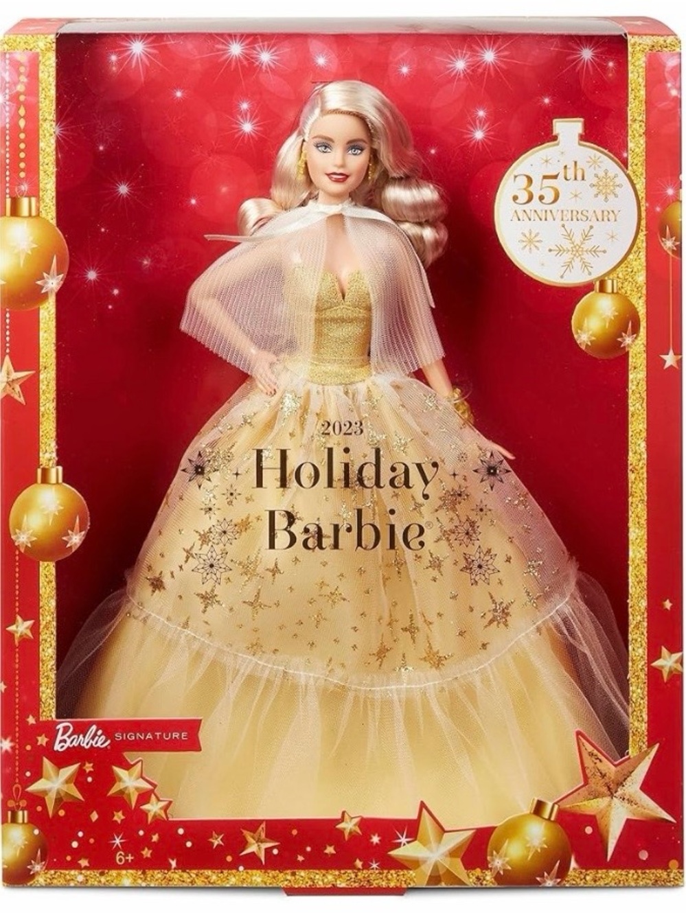 Barbie Gold Holiday Ball colección Gown with Sheer Cape